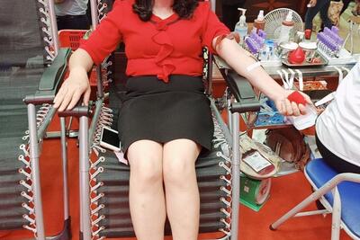Tinh thần hiến máu của CB, GV, NV trường TH&THCS Chí Tân